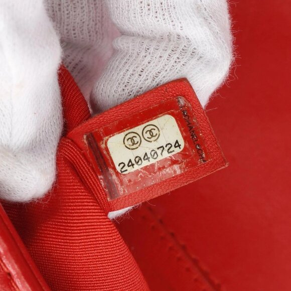(S6) Chanel Shoulder Bag Red Lambskin - Picture 12 of 13